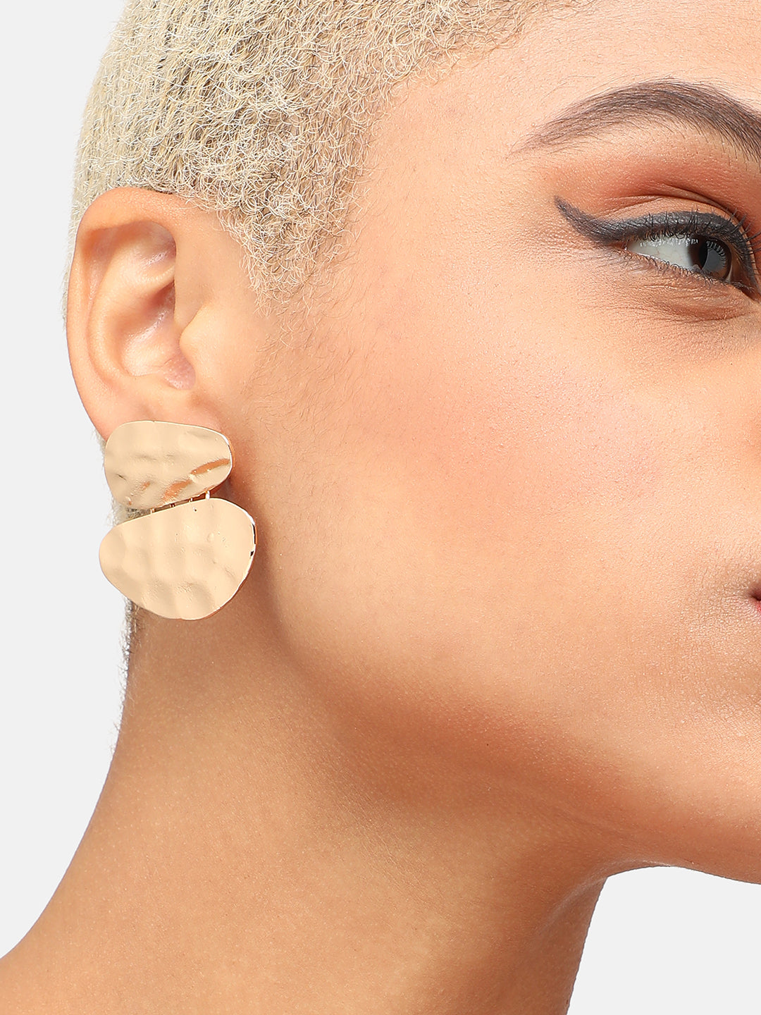 GOLD PLATED PARTY DESIGNER STONE STUD FOR WOMEN