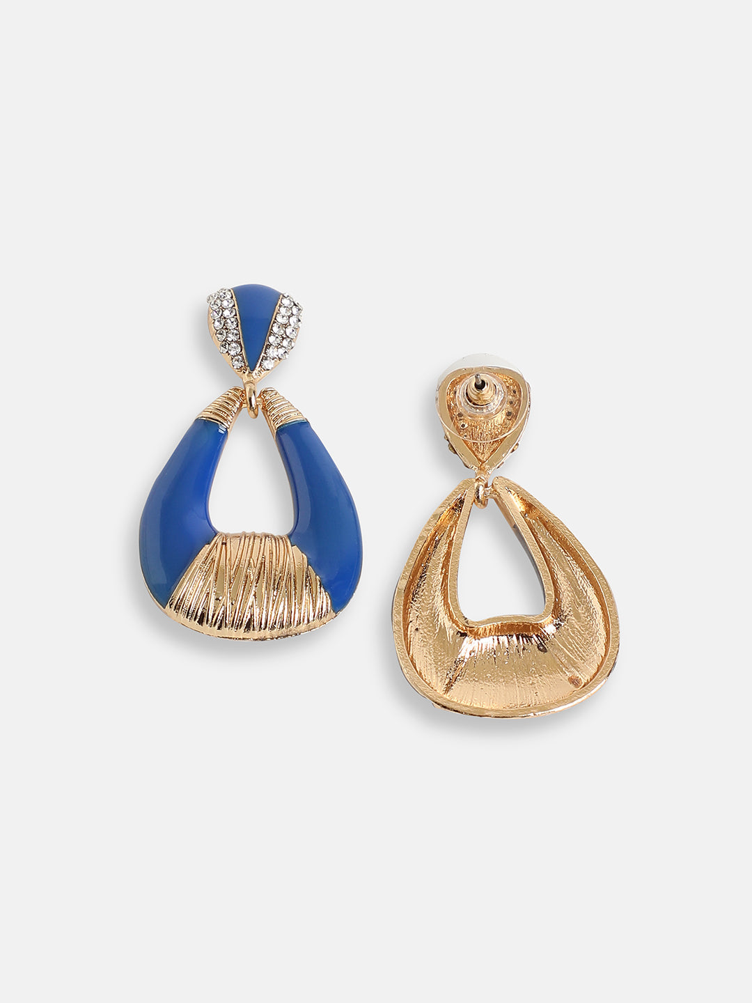 GOLD PLATED PARTY DESIGNER STONE DROP EARRING FOR WOMEN