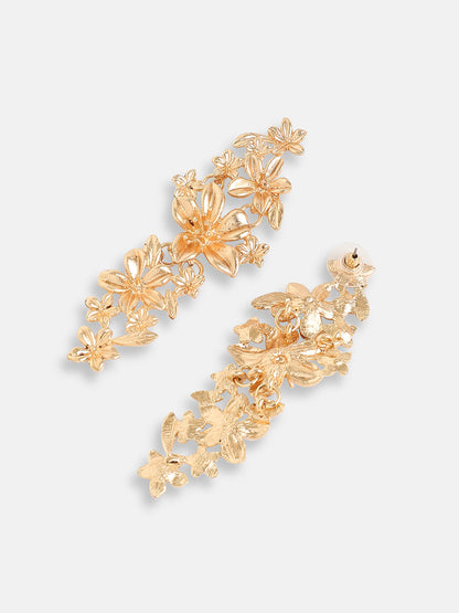 GOLD PLATED PARTY DESIGNER STONE DROP EARRING FOR WOMEN