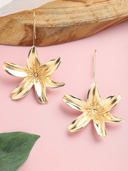 GOLD PLATED PARTY DESIGNER STONE DROP EARRING FOR WOMEN