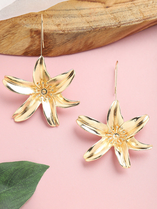 GOLD PLATED PARTY DESIGNER STONE DROP EARRING FOR WOMEN