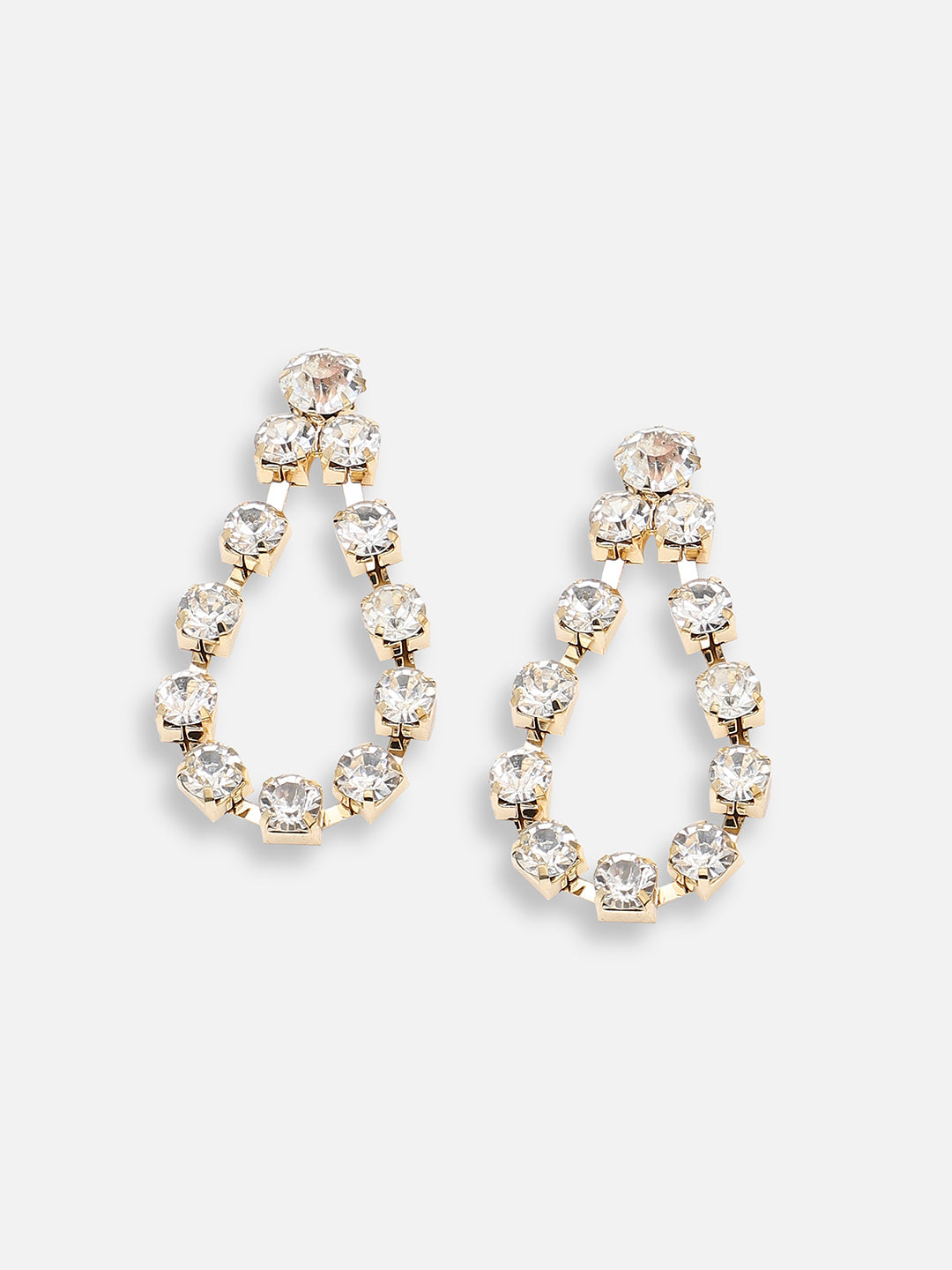 GOLD PLATED PARTY DESIGNER STONE DROP EARRING FOR WOMEN