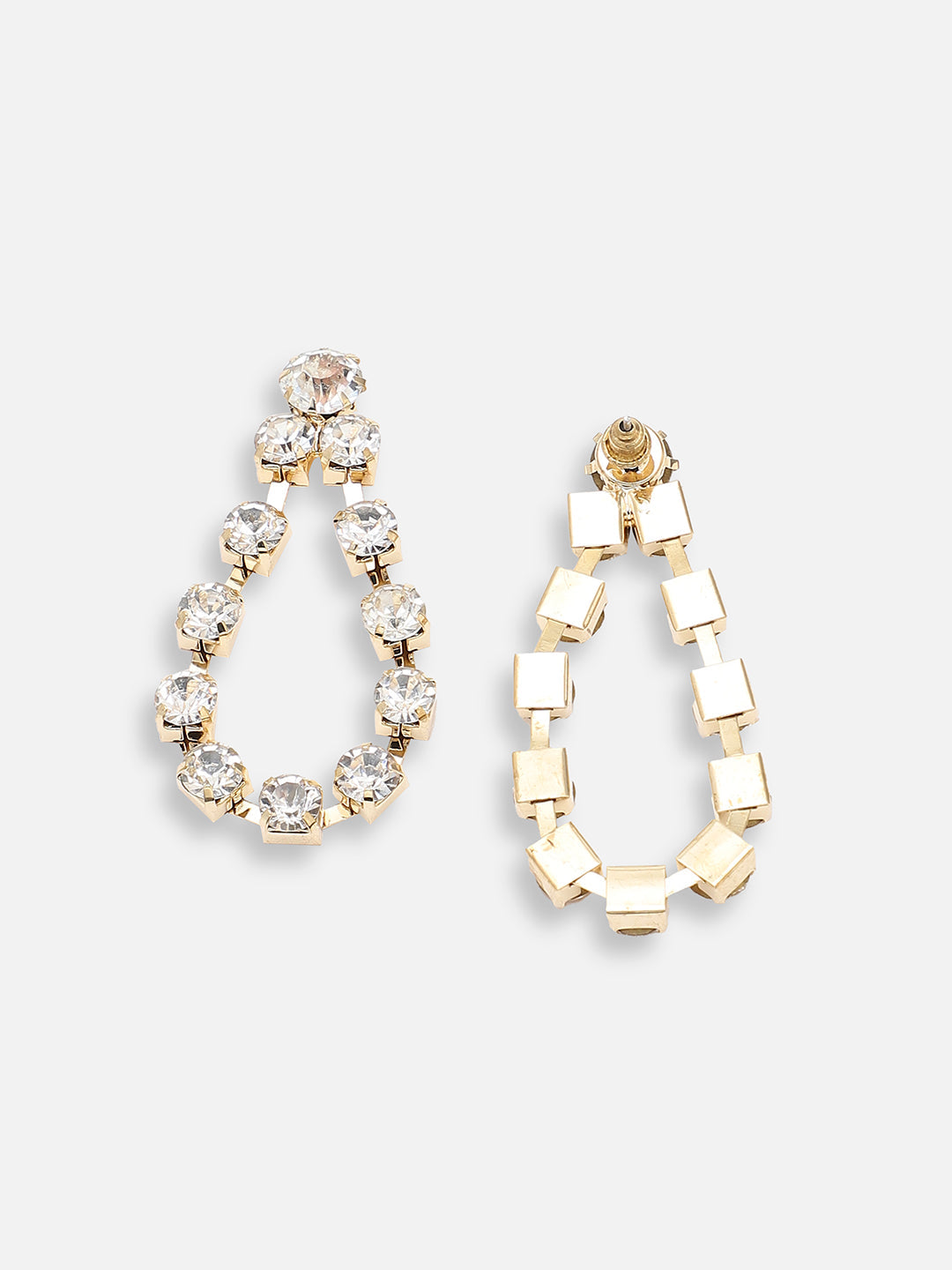 GOLD PLATED PARTY DESIGNER STONE DROP EARRING FOR WOMEN