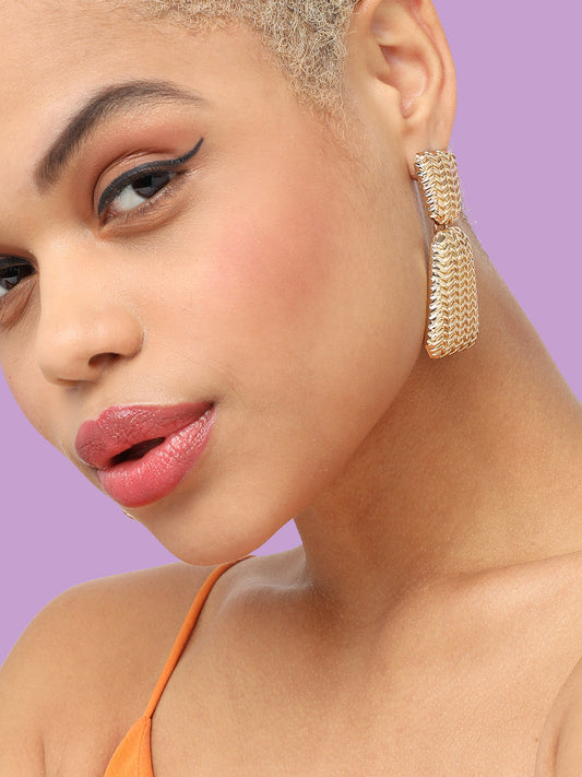GOLD PLATED PARTY DESIGNER DROP EARRING FOR WOMEN