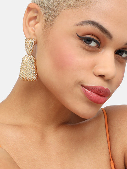 GOLD PLATED PARTY DESIGNER DROP EARRING FOR WOMEN
