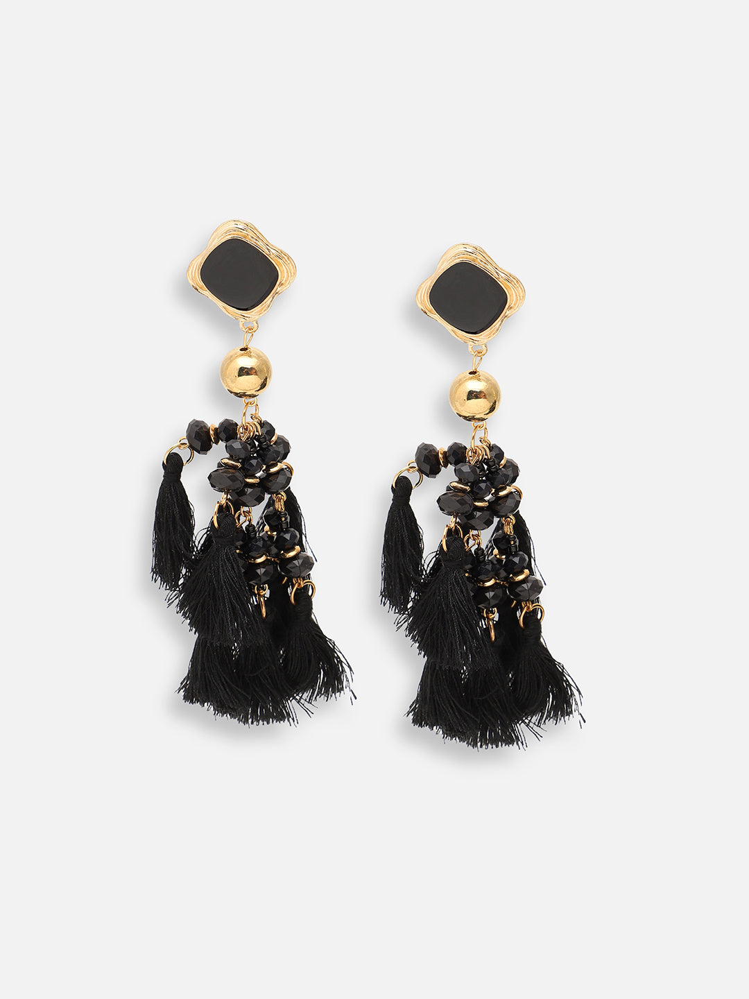 GOLD PLATED PARTY DESIGNER STONE DROP EARRING FOR WOMEN