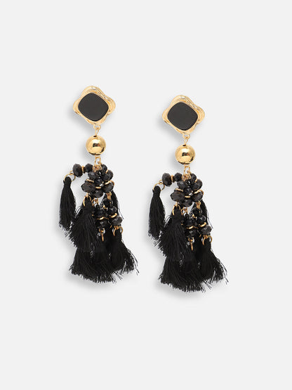 GOLD PLATED PARTY DESIGNER STONE DROP EARRING FOR WOMEN