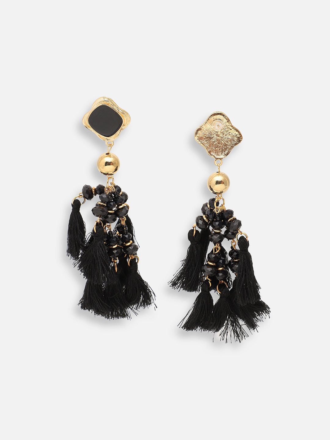 GOLD PLATED PARTY DESIGNER STONE DROP EARRING FOR WOMEN