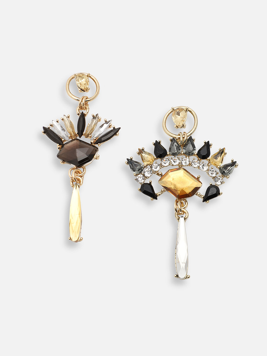 GOLD PLATED PARTY DESIGNER STONE DROP EARRING FOR WOMEN