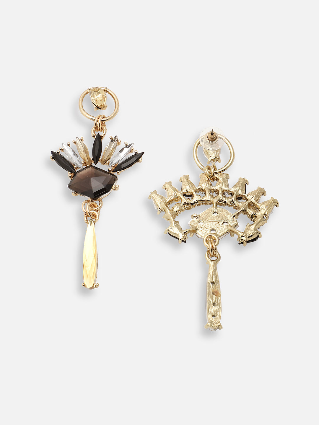 GOLD PLATED PARTY DESIGNER STONE DROP EARRING FOR WOMEN