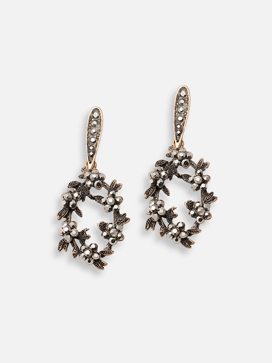 GOLD PLATED PARTY DESIGNER STONE DROP EARRING FOR WOMEN