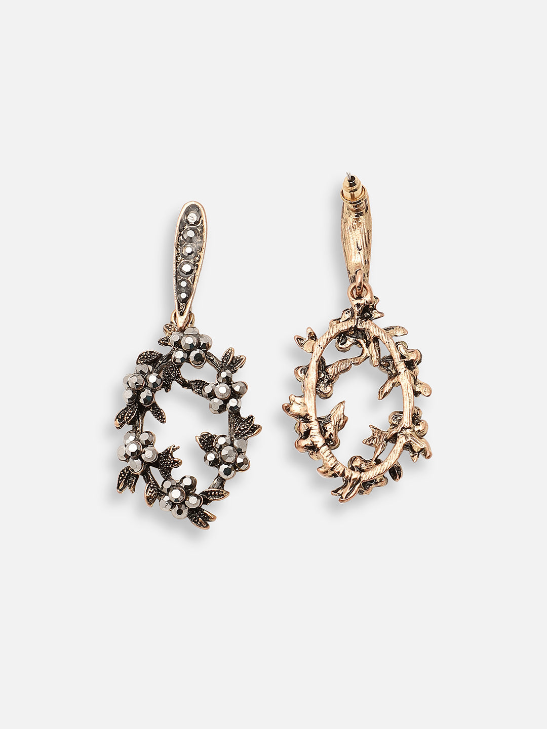 GOLD PLATED PARTY DESIGNER STONE DROP EARRING FOR WOMEN