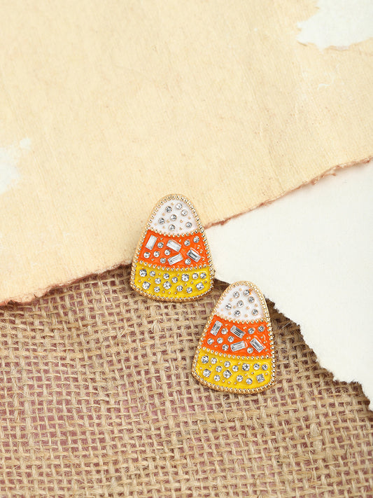 GOLD PLATED PARTY DESIGNER STONE DROP EARRING FOR WOMEN