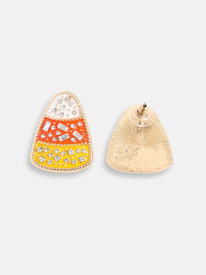 GOLD PLATED PARTY DESIGNER STONE DROP EARRING FOR WOMEN