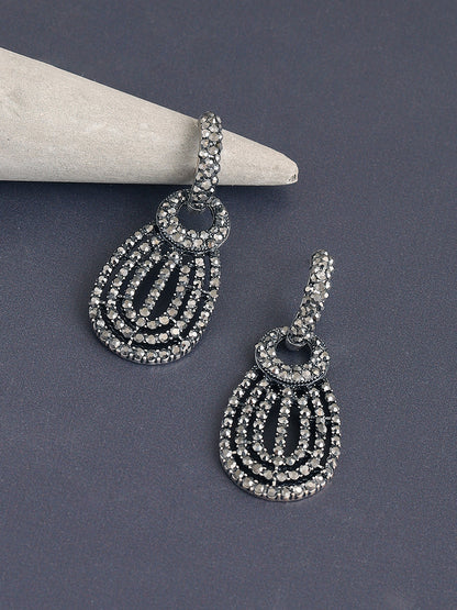 GOLD PLATED PARTY DESIGNER STONE DROP EARRING FOR WOMEN