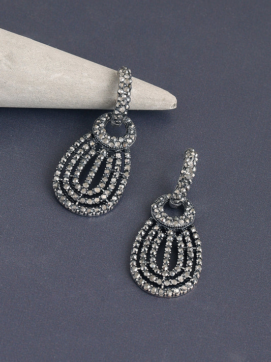 GOLD PLATED PARTY DESIGNER STONE DROP EARRING FOR WOMEN