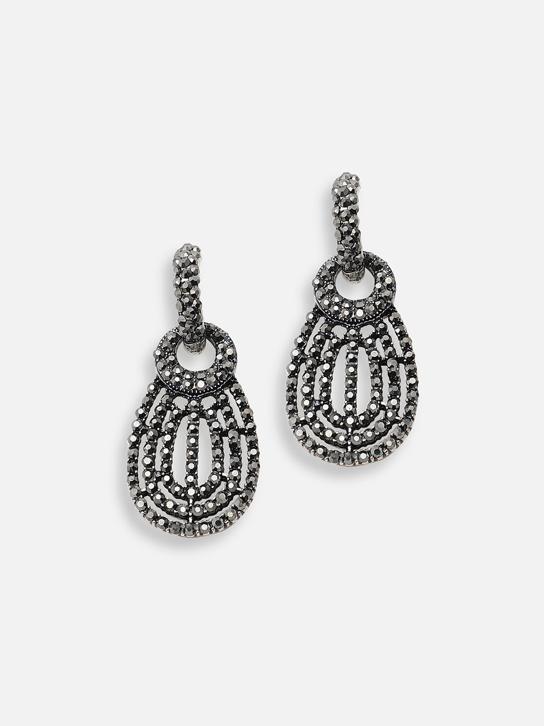 GOLD PLATED PARTY DESIGNER STONE DROP EARRING FOR WOMEN