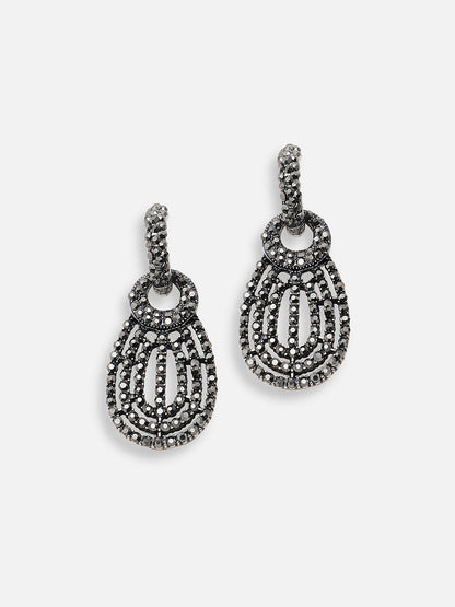 GOLD PLATED PARTY DESIGNER STONE DROP EARRING FOR WOMEN