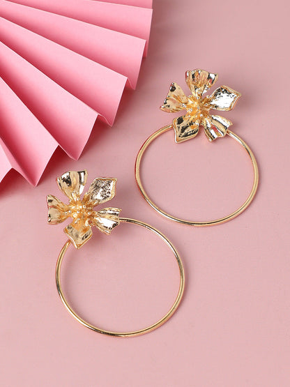 GOLD PLATED PARTY DESIGNER STONE DROP EARRING FOR WOMEN
