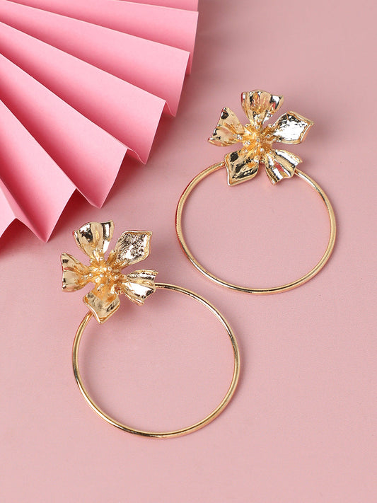 GOLD PLATED PARTY DESIGNER STONE DROP EARRING FOR WOMEN