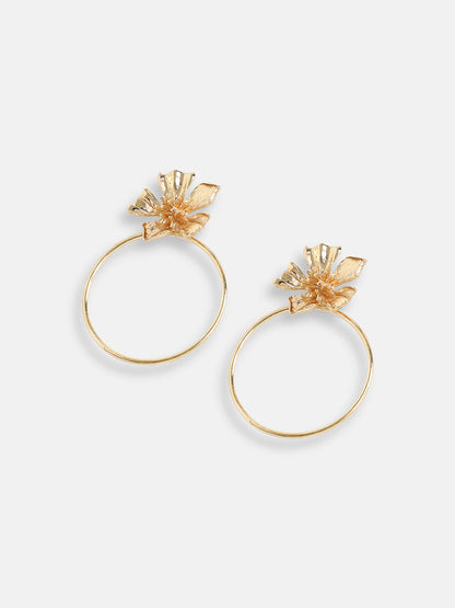 GOLD PLATED PARTY DESIGNER STONE DROP EARRING FOR WOMEN