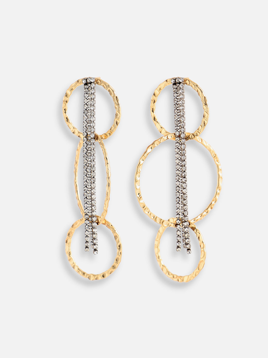 GOLD PLATED PARTY DESIGNER STONE DROP EARRING FOR WOMEN