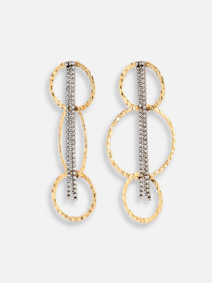 GOLD PLATED PARTY DESIGNER STONE DROP EARRING FOR WOMEN