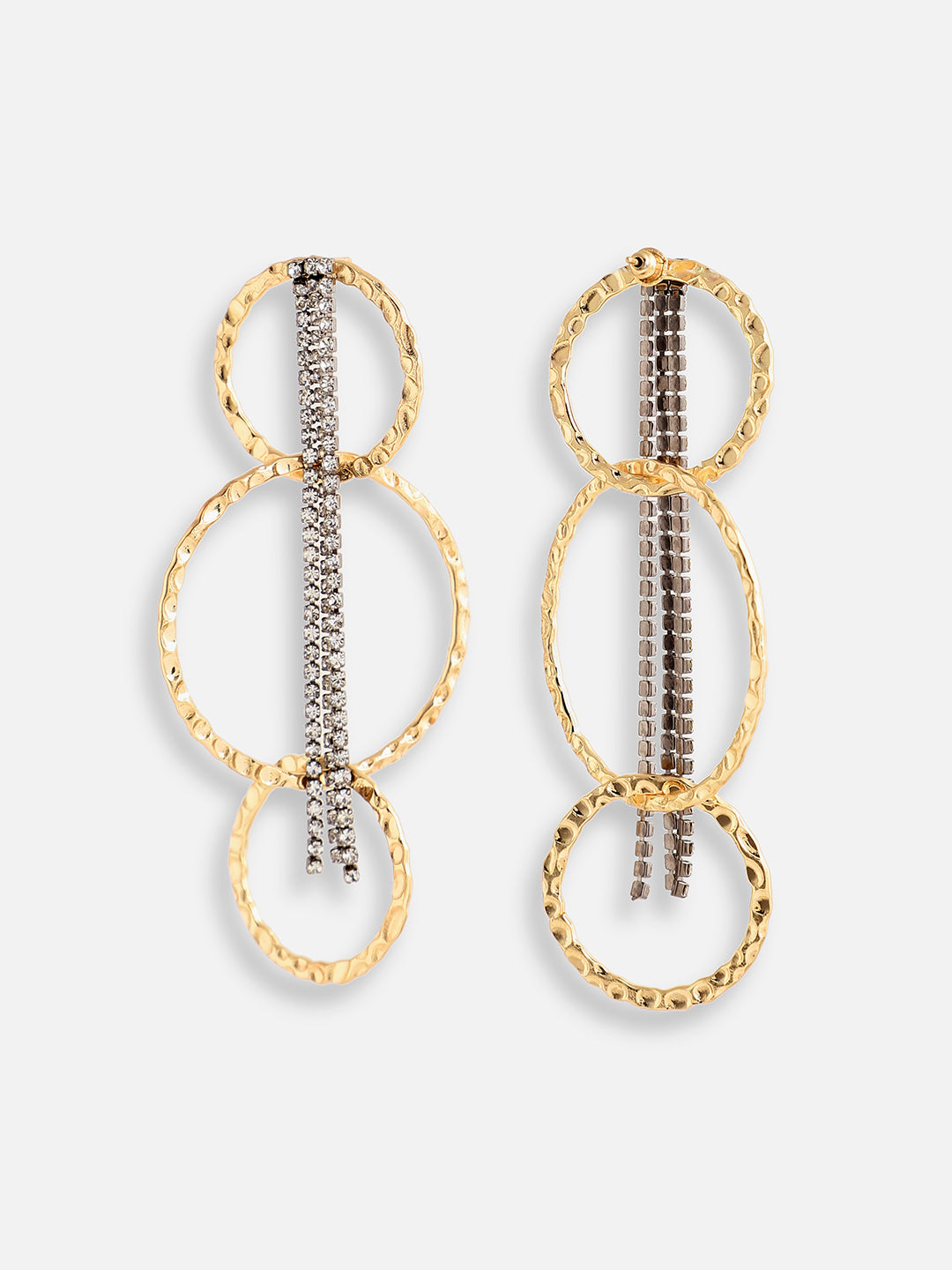 GOLD PLATED PARTY DESIGNER STONE DROP EARRING FOR WOMEN