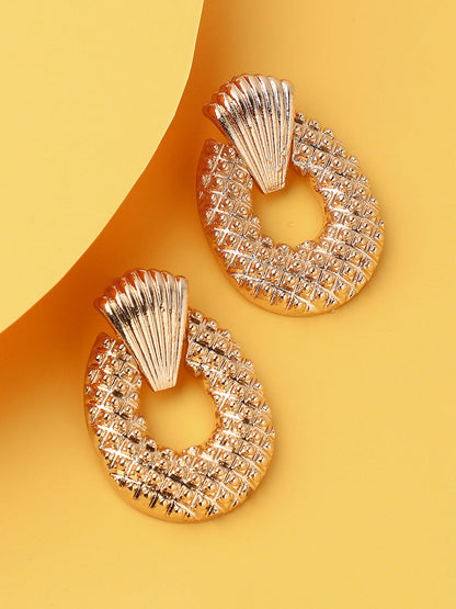 GOLD PLATED PARTY DESIGNER STONE DROP EARRING FOR WOMEN