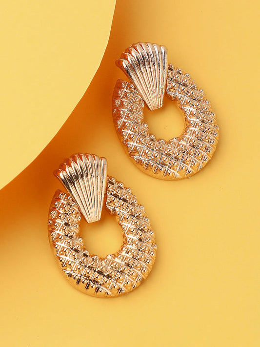GOLD PLATED PARTY DESIGNER STONE DROP EARRING FOR WOMEN
