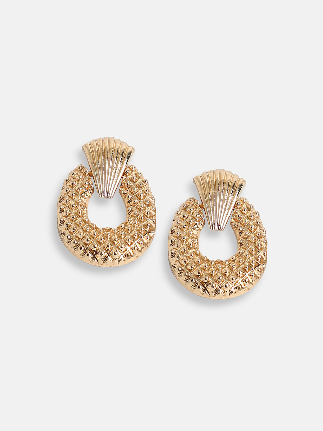 GOLD PLATED PARTY DESIGNER STONE DROP EARRING FOR WOMEN