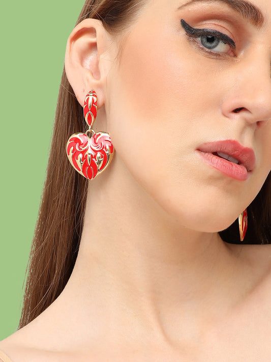 GOLD PLATED PARTY DESIGNER DROP EARRING FOR WOMEN