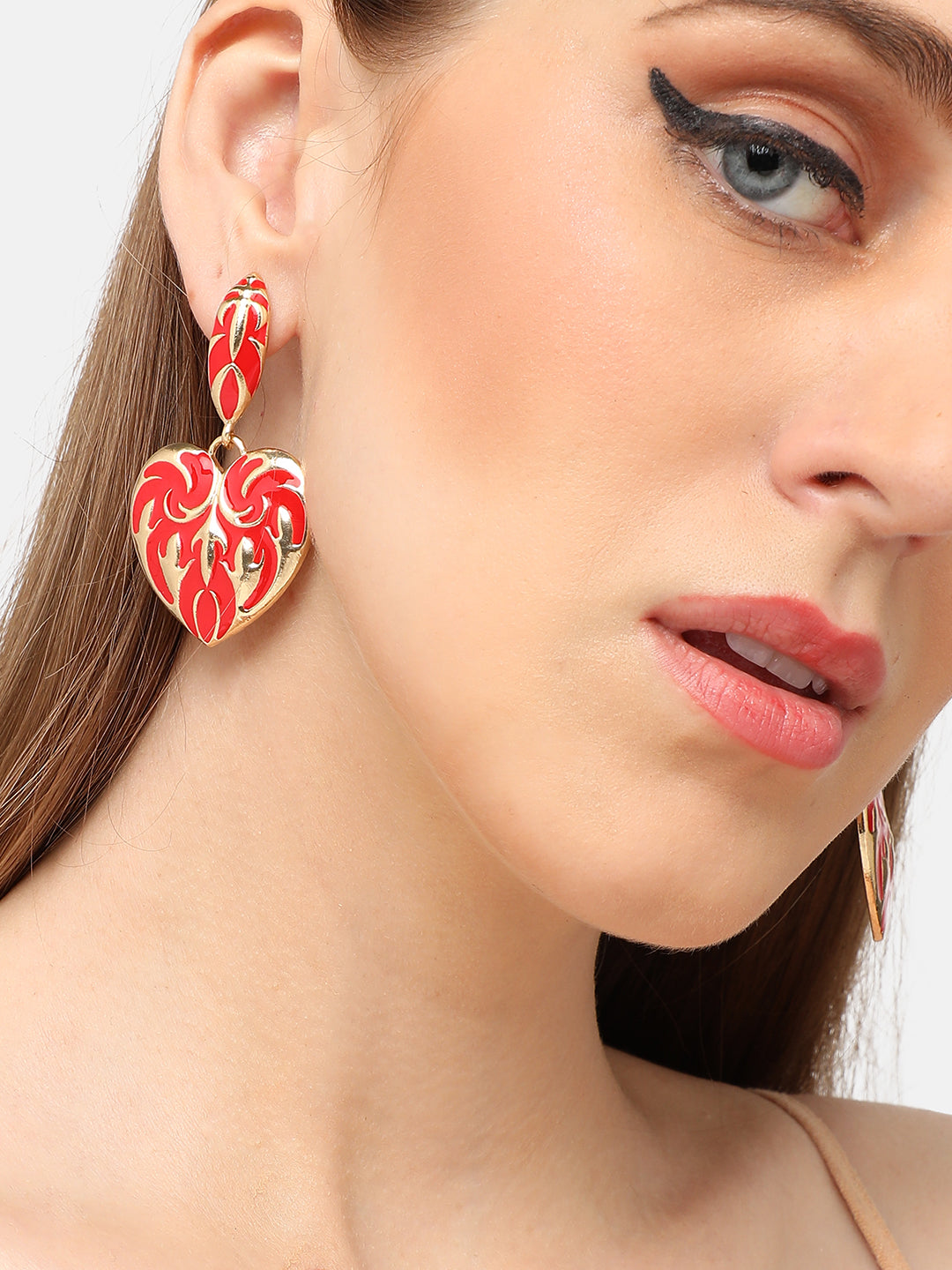GOLD PLATED PARTY DESIGNER DROP EARRING FOR WOMEN