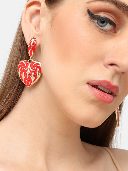 GOLD PLATED PARTY DESIGNER DROP EARRING FOR WOMEN