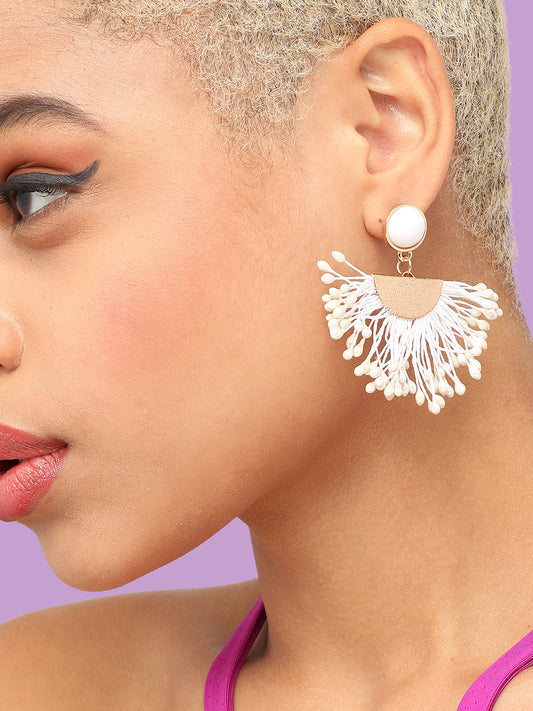 GOLD PLATED PARTY DESIGNER STONE DROP EARRING FOR WOMEN