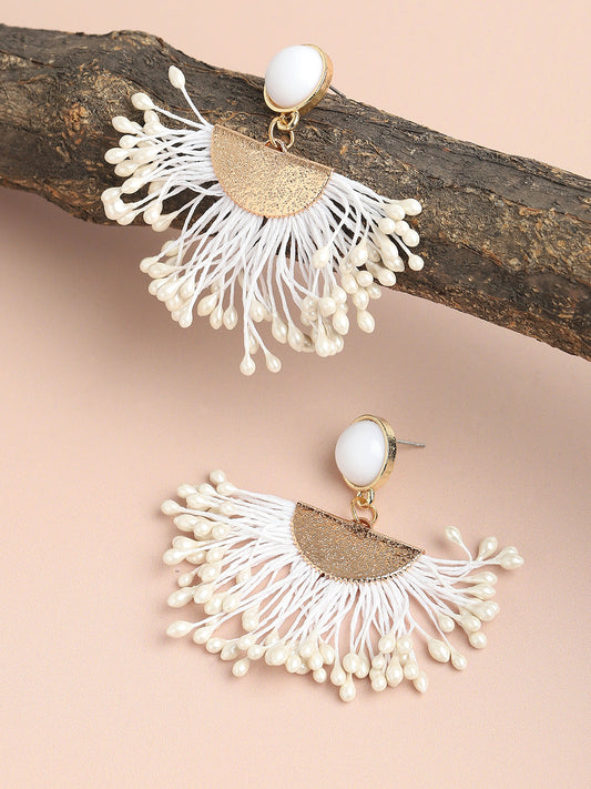 GOLD PLATED PARTY DESIGNER STONE DROP EARRING FOR WOMEN