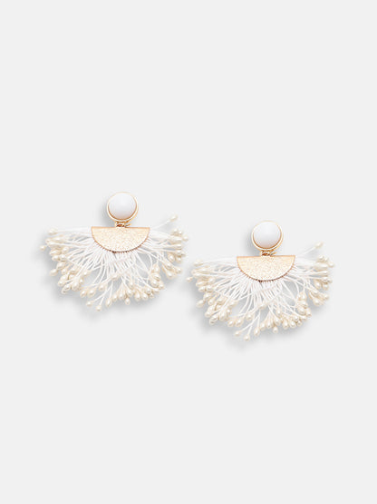 GOLD PLATED PARTY DESIGNER STONE DROP EARRING FOR WOMEN