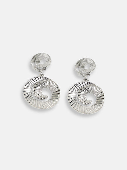 SILVER PLATED PARTY DESIGNER STONE DROP EARRING FOR WOMEN