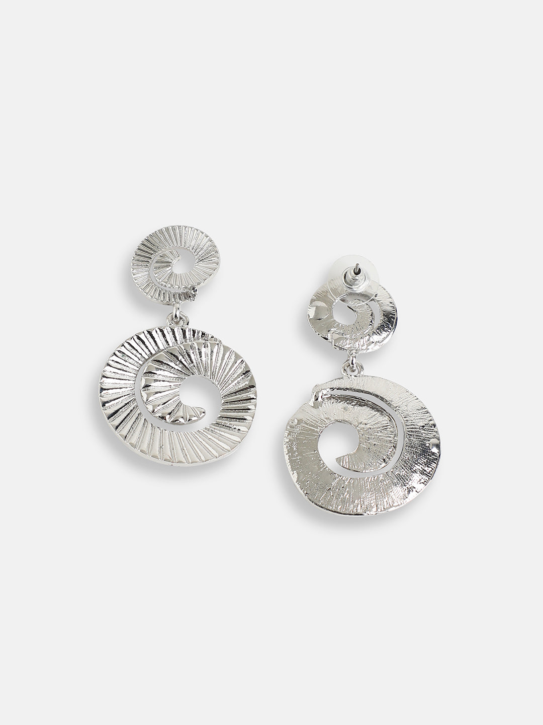 SILVER PLATED PARTY DESIGNER STONE DROP EARRING FOR WOMEN