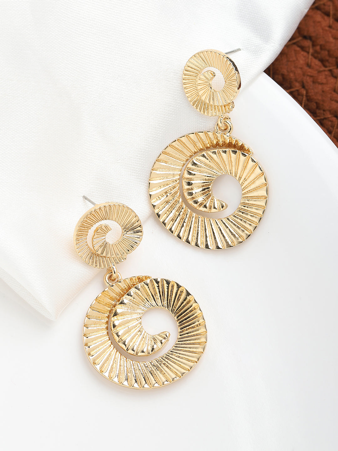 GOLD PLATED PARTY DESIGNER STONE DROP EARRING FOR WOMEN