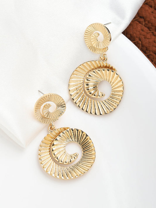 GOLD PLATED PARTY DESIGNER STONE DROP EARRING FOR WOMEN