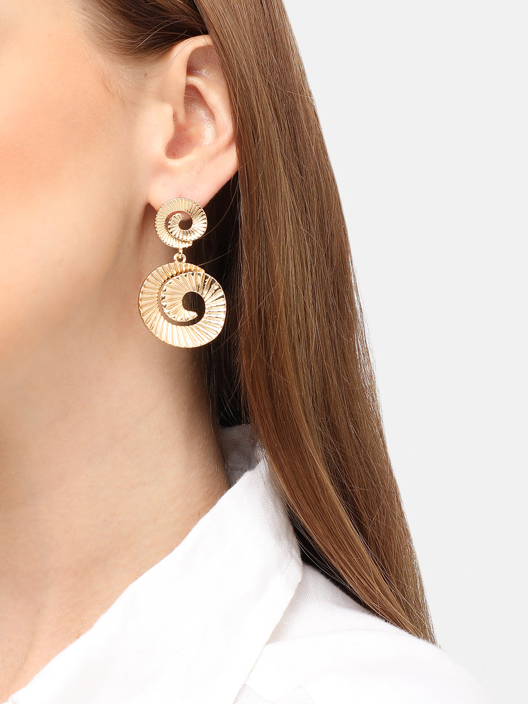 GOLD PLATED PARTY DESIGNER STONE DROP EARRING FOR WOMEN