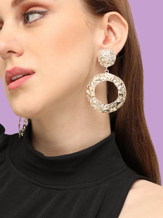 GOLD PLATED PARTY DESIGNER DROP EARRING FOR WOMEN