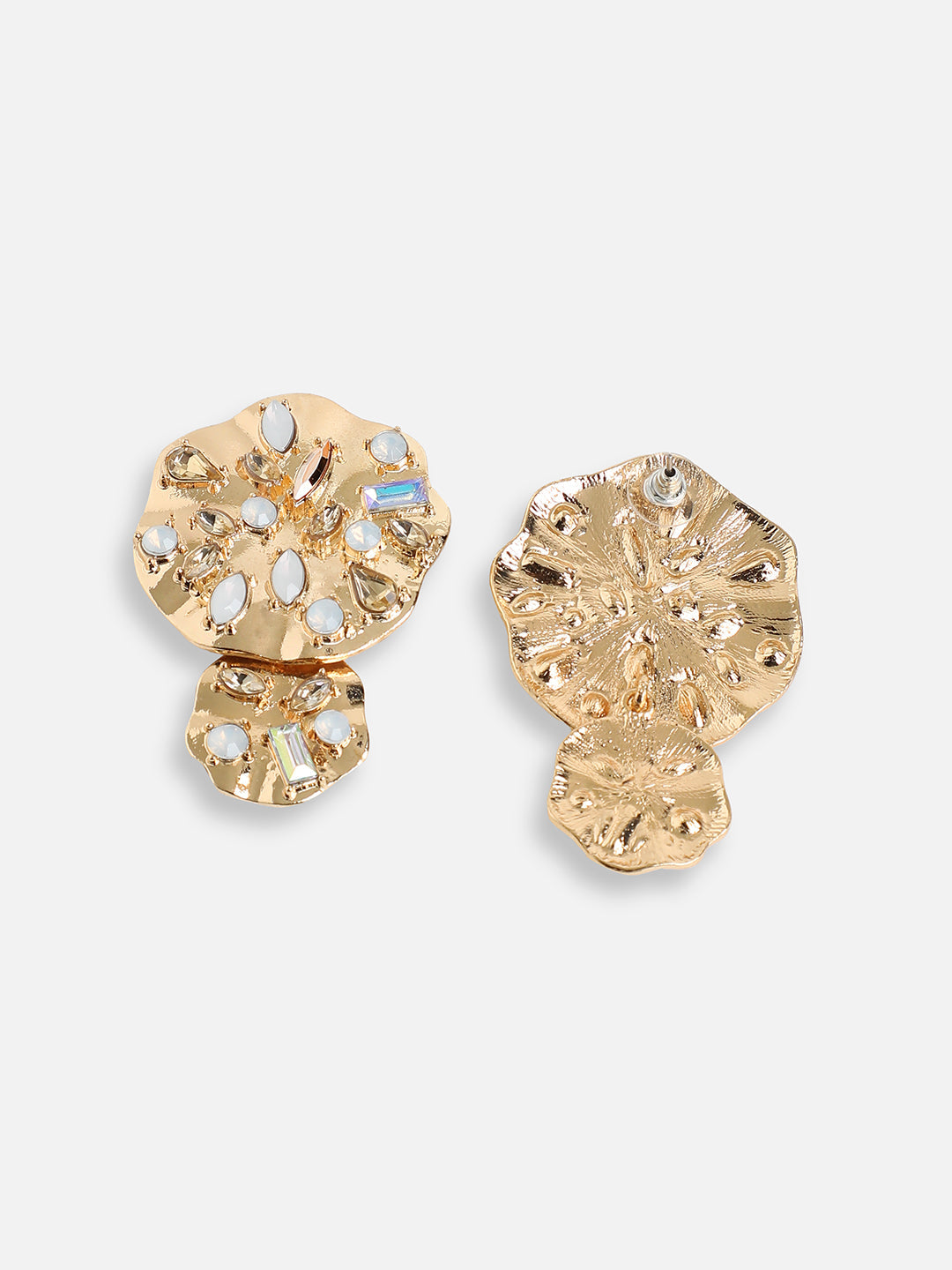 GOLD PLATED PARTY DESIGNER STONE DROP EARRING FOR WOMEN