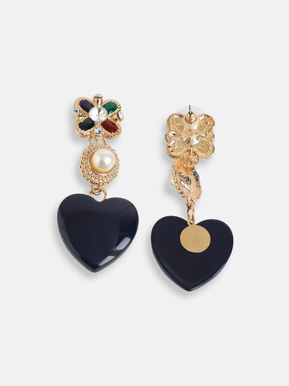 GOLD PLATED PARTY DESIGNER STONE DROP EARRING FOR WOMEN