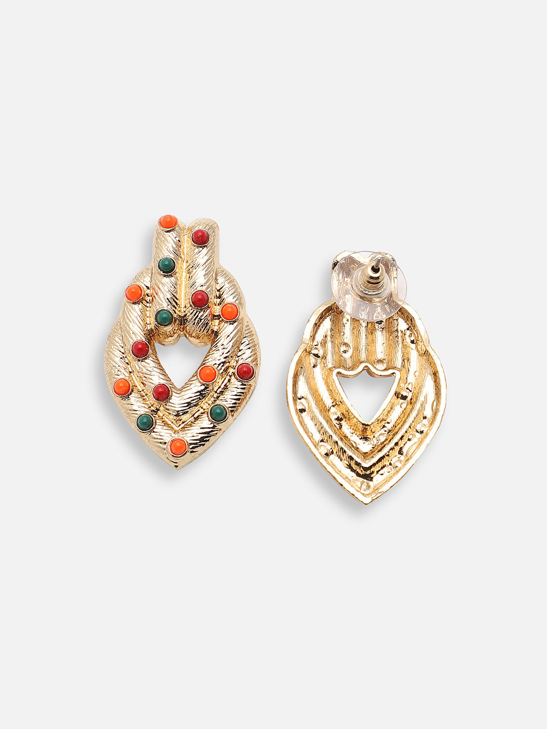 GOLD PLATED PARTY DESIGNER STONE DROP EARRING FOR WOMEN