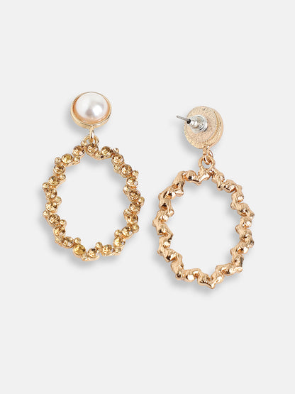 GOLD PLATED PARTY DESIGNER STONE DROP EARRING FOR WOMEN