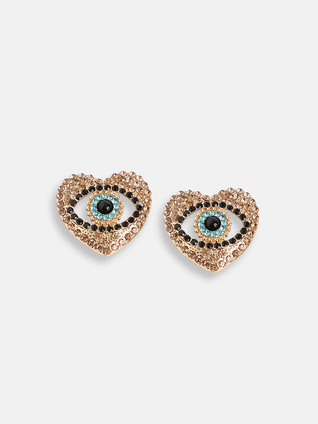GOLD PLATED PARTY DESIGNER STONE STUD FOR WOMEN