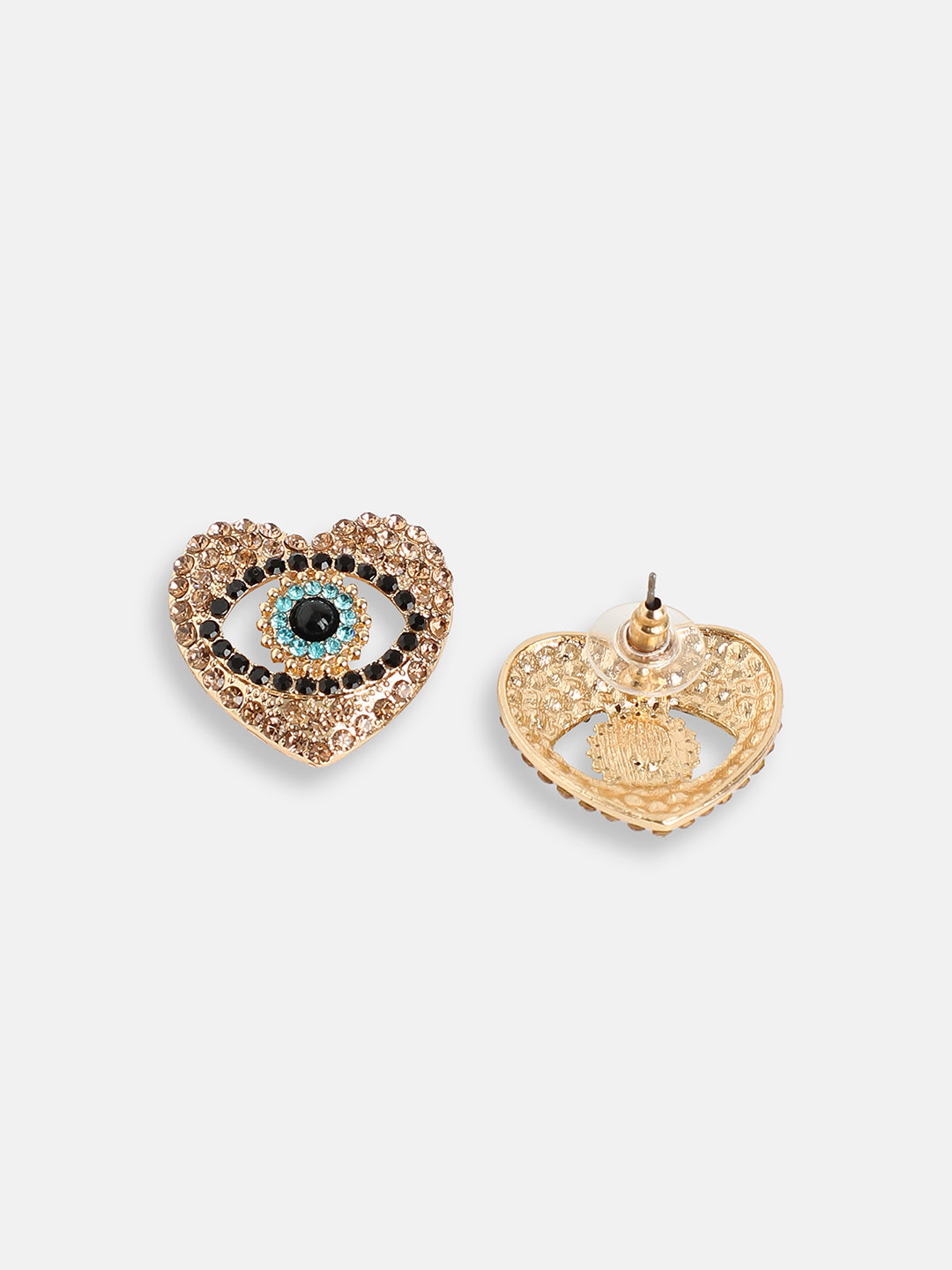 GOLD PLATED PARTY DESIGNER STONE STUD FOR WOMEN