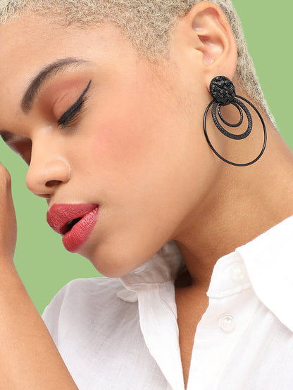 GOLD PLATED PARTY DESIGNER STONE DROP EARRING FOR WOMEN